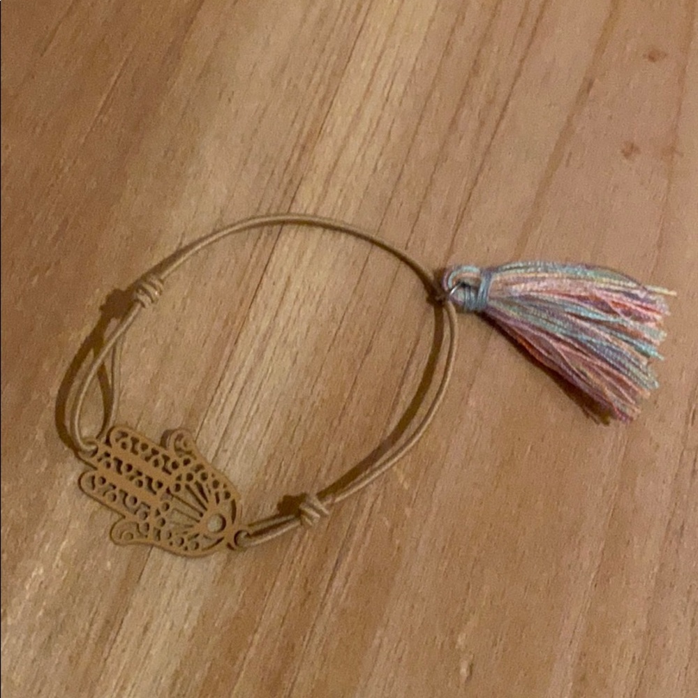 Hamsa bracelet with tassel